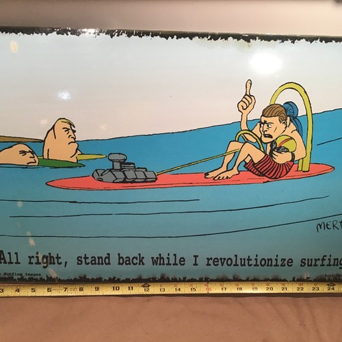 Vtg surfboard jetboard cartoon - surfboard,